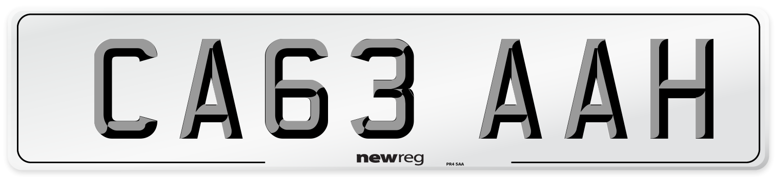 CA63 AAH Number Plate from New Reg